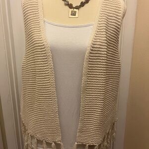 Cream‎ Knit Sleeveless Sweater Vest